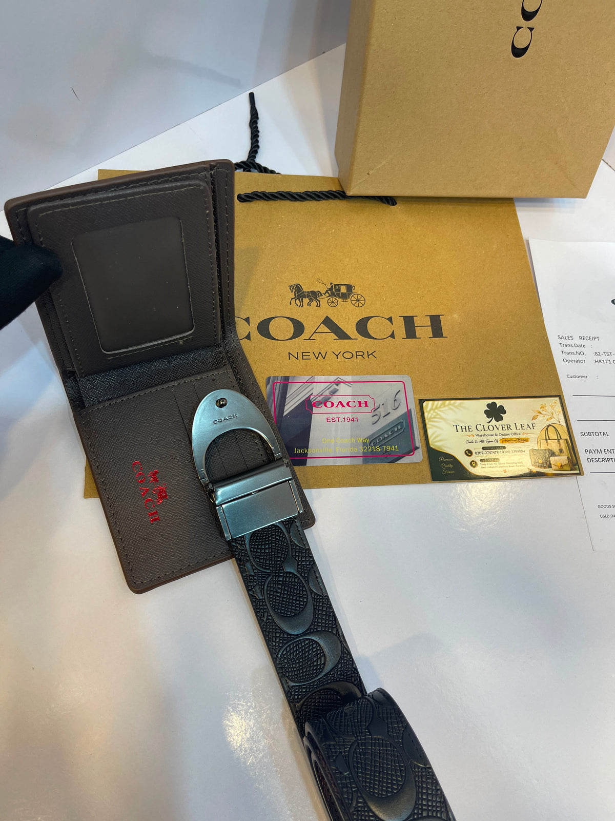 Coach Monogram Wallet & Belt Combo - Master Copy