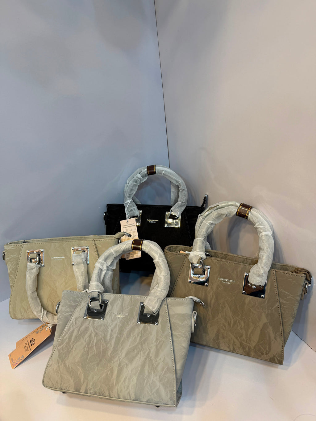 Imported Crinkled Leather Handbag