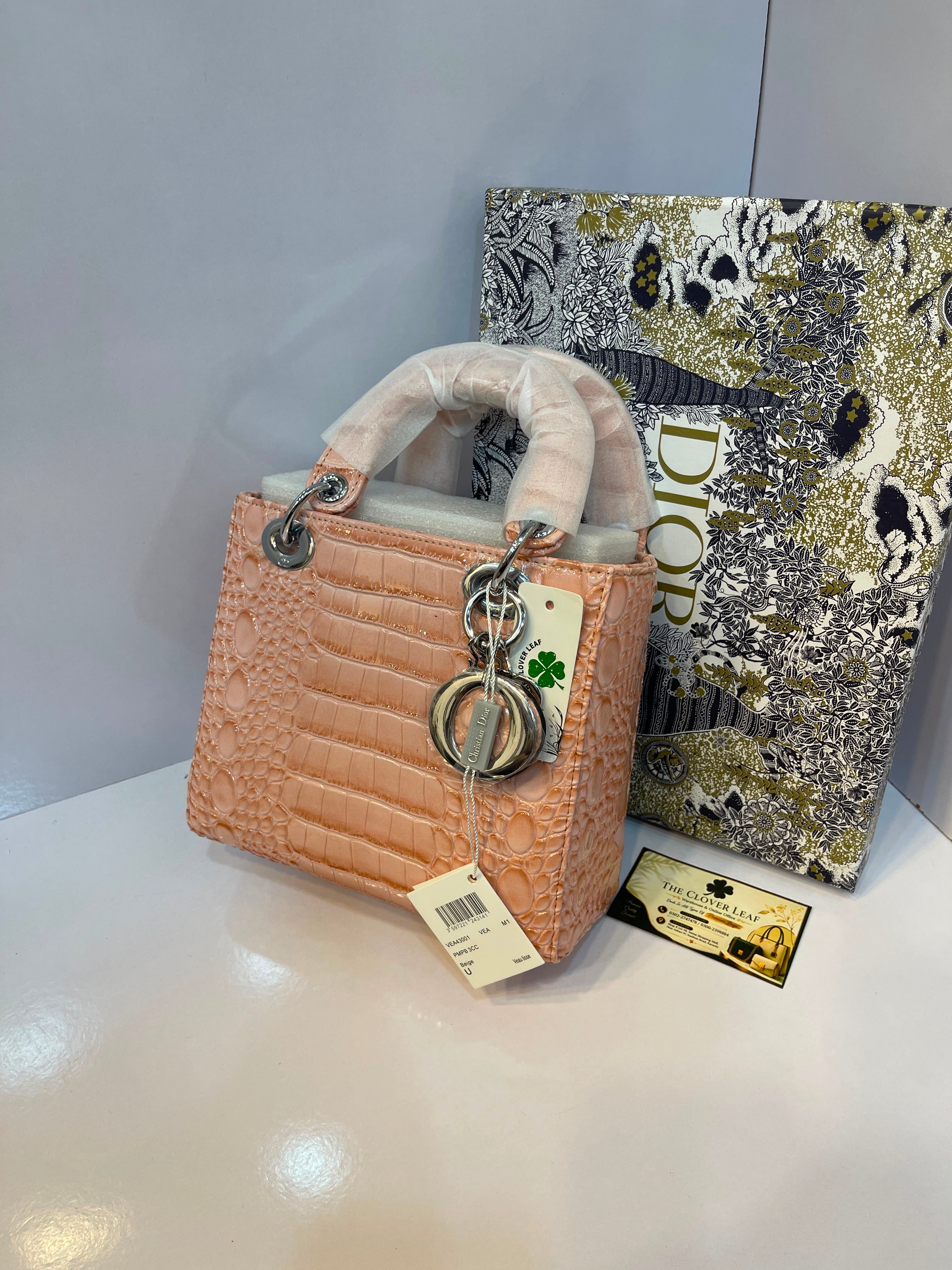 Lady Dior Croc Handbag - Medium Size