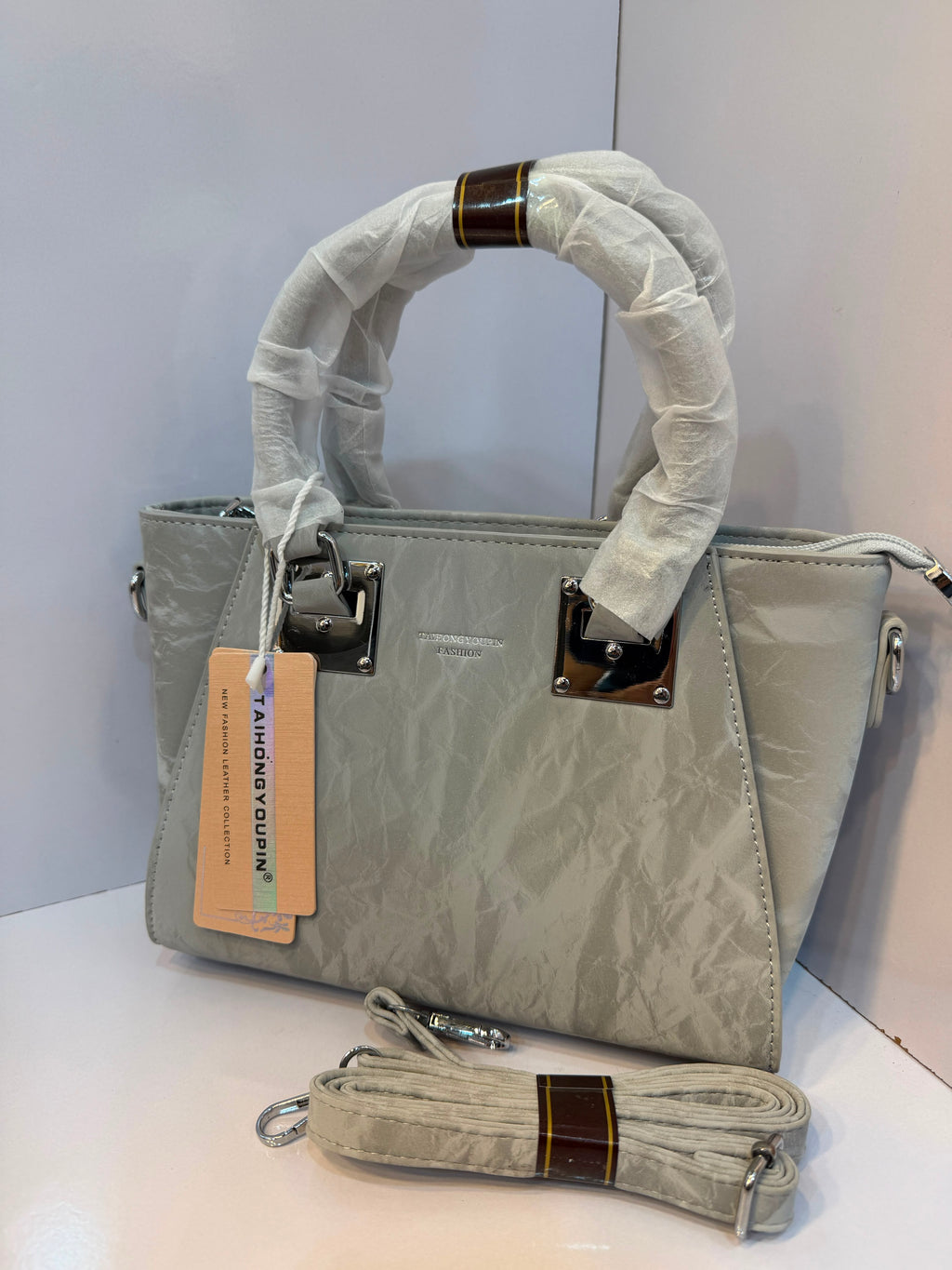 Imported Crinkled Leather Handbag