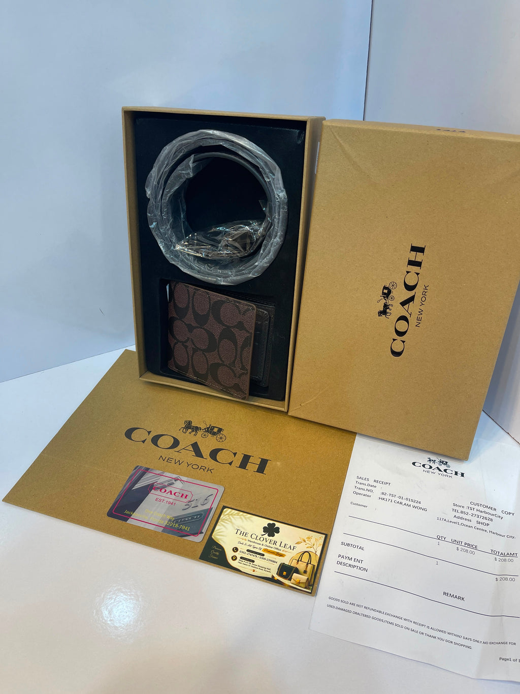 Coach Monogram Wallet & Belt Combo - Master Copy