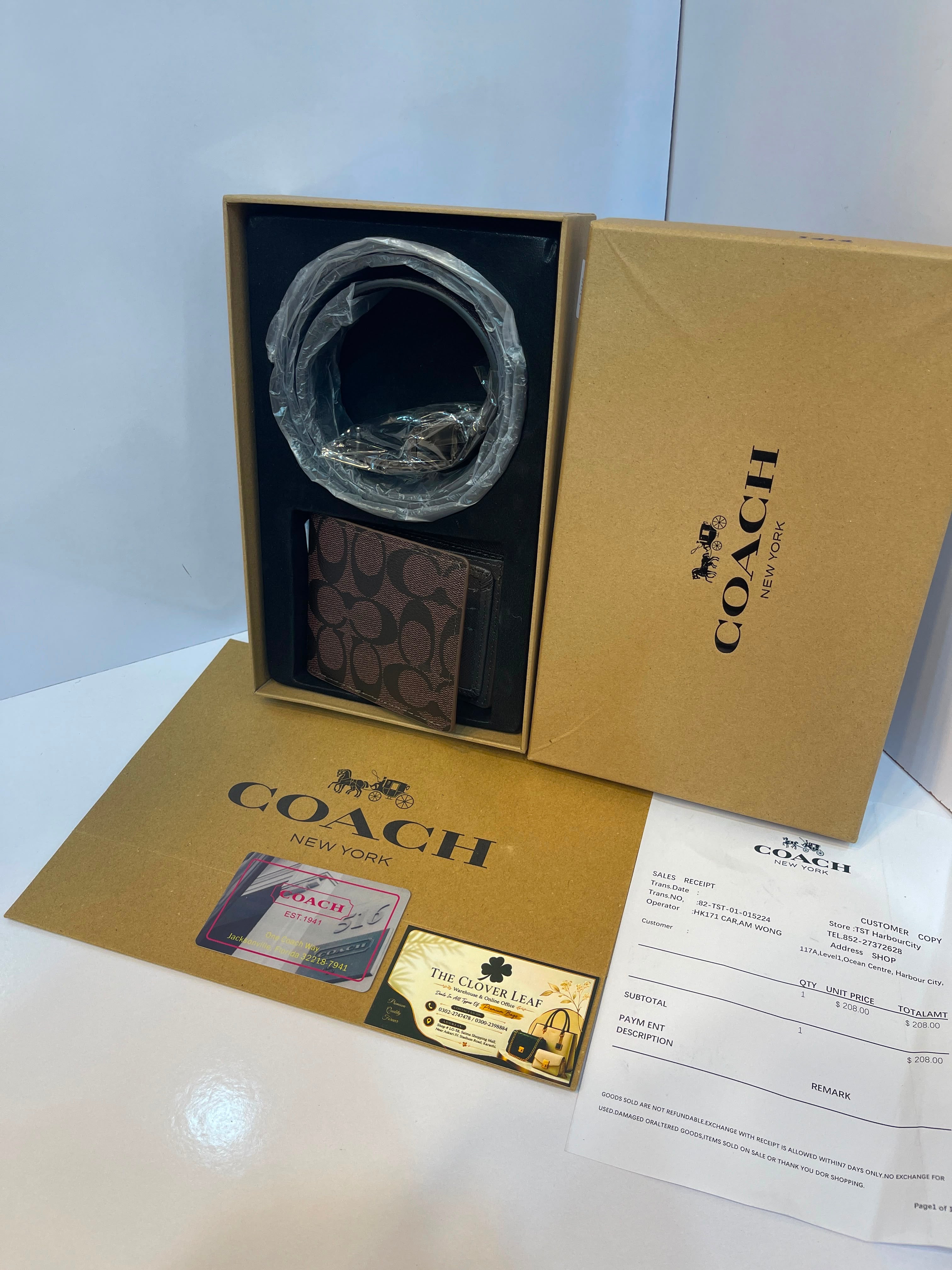 Coach Monogram Wallet & Belt Combo - Master Copy