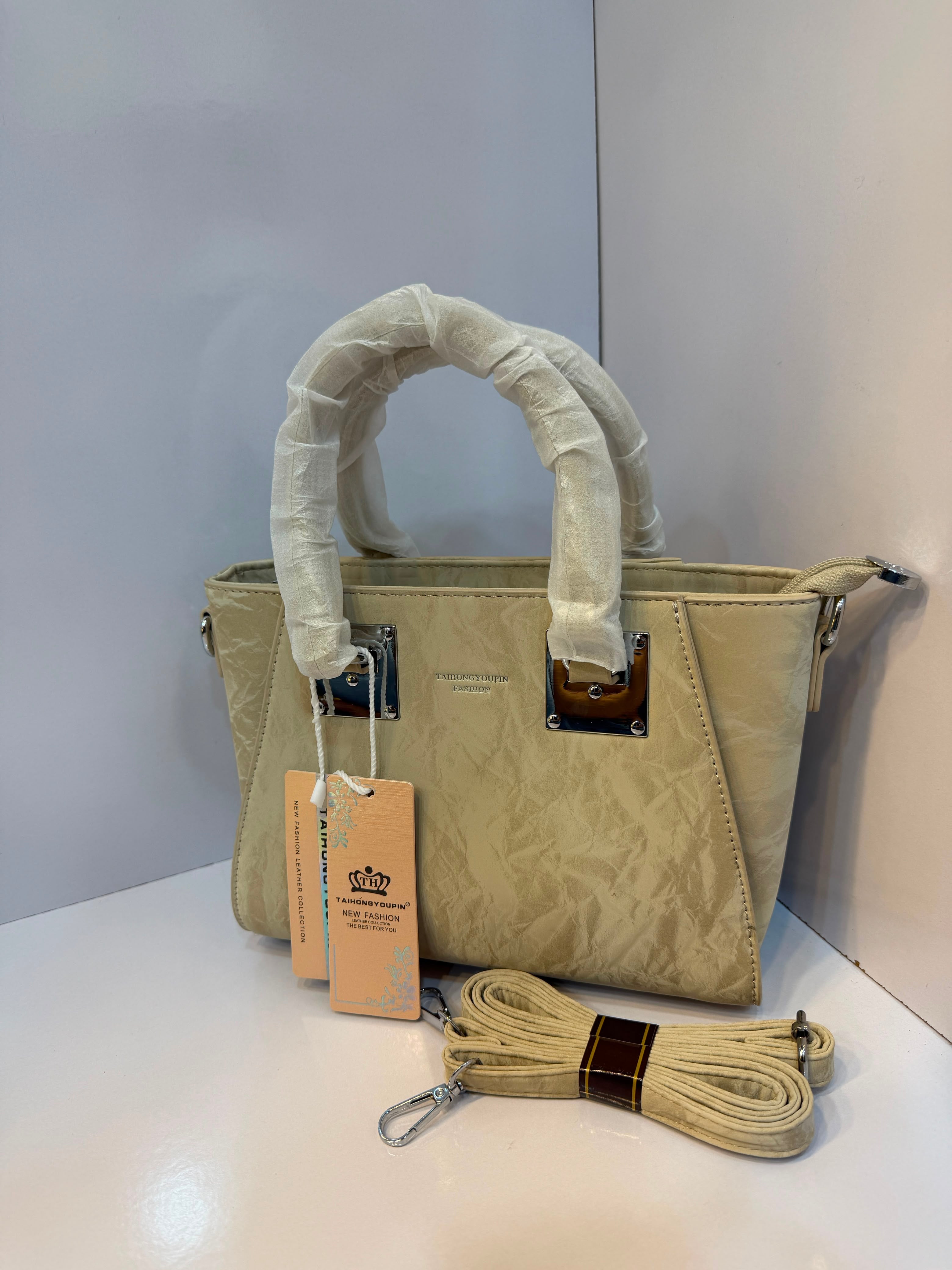 Imported Crinkled Leather Handbag