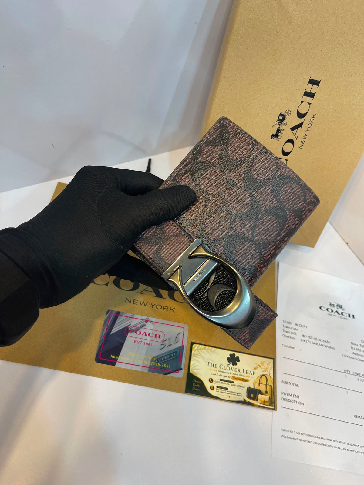 Coach Monogram Wallet & Belt Combo - Master Copy