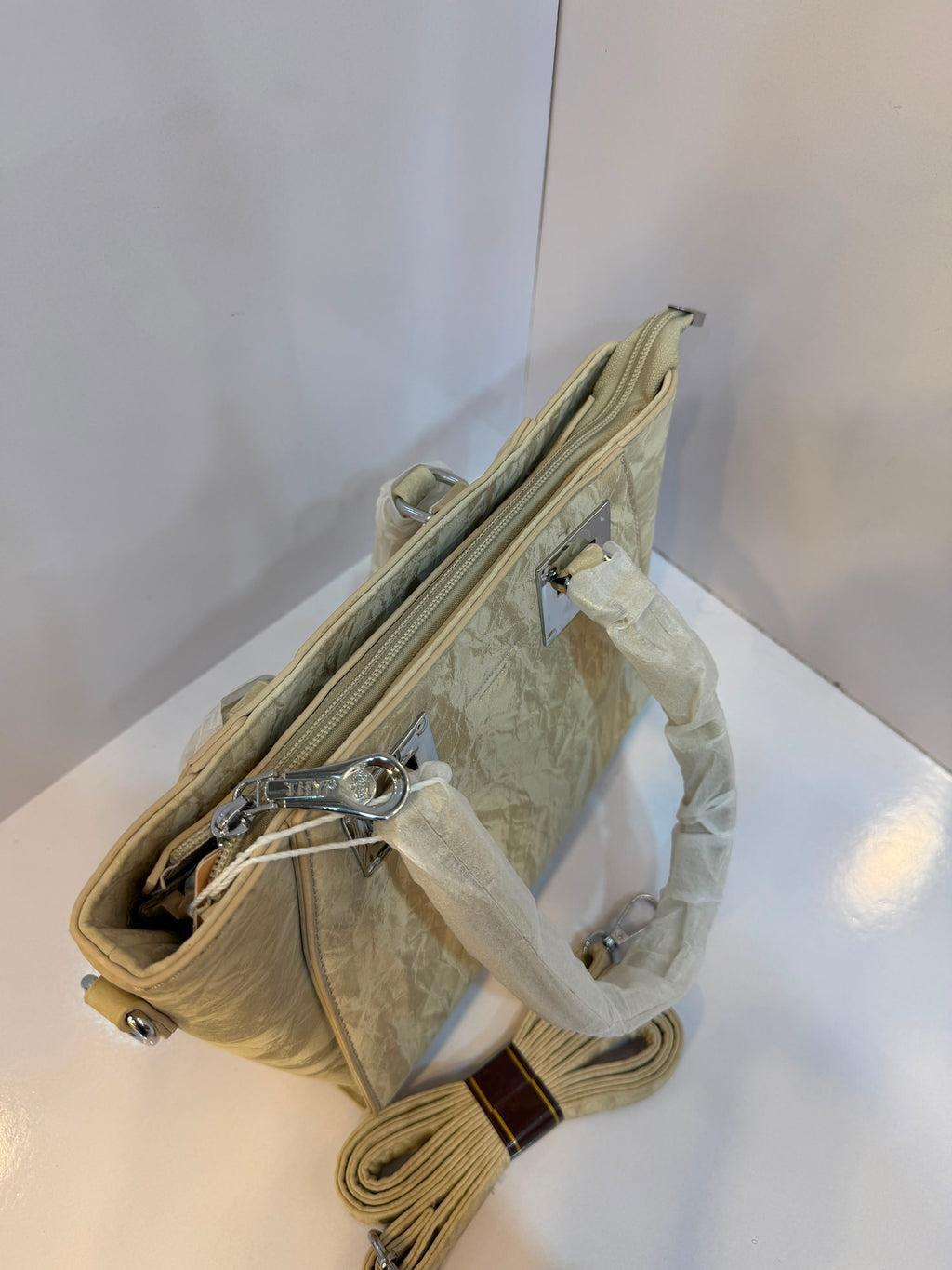 Imported Crinkled Leather Handbag