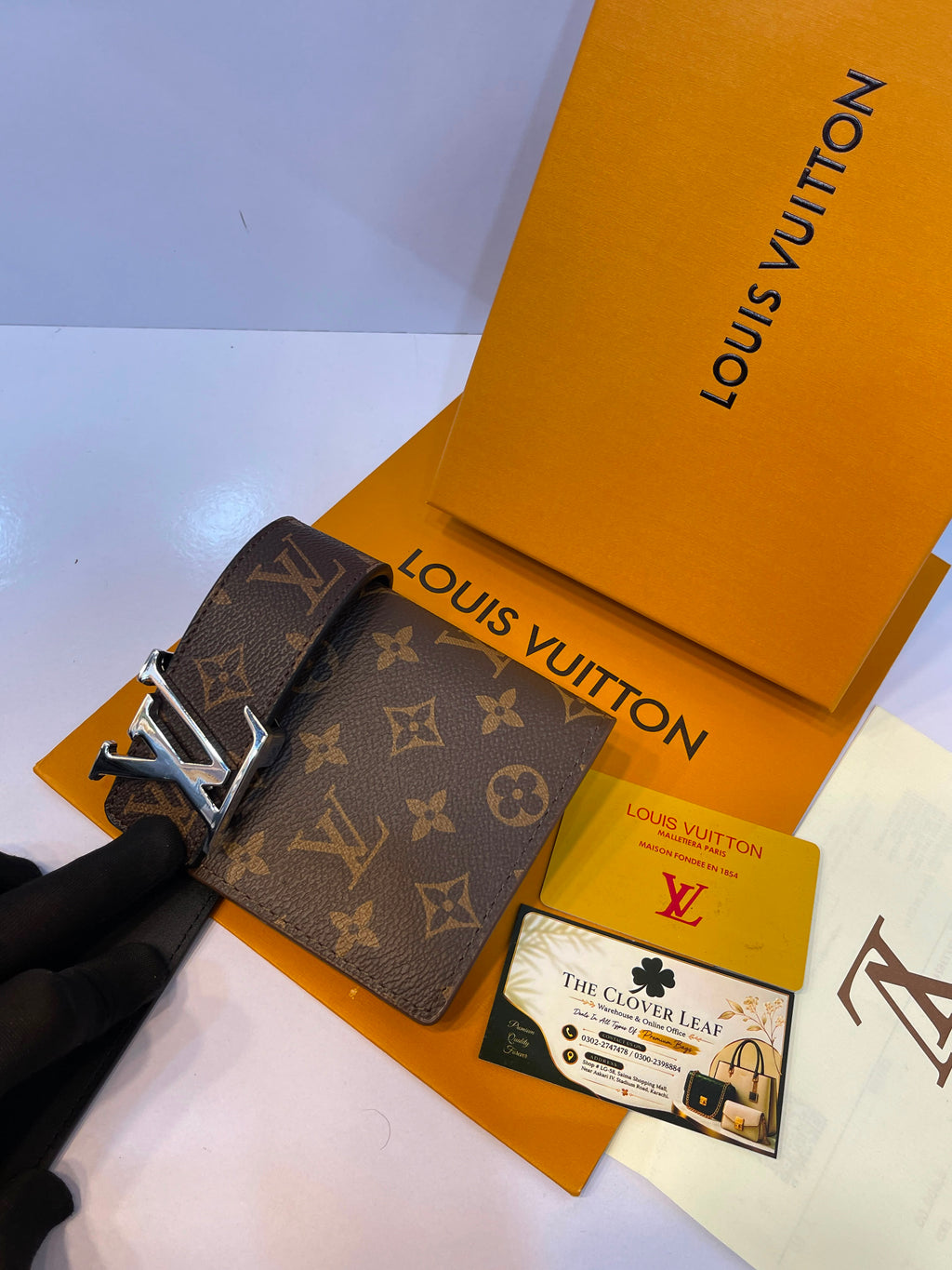 Louis Vuitton Monogram Wallet & Belt Combo - Master Copy