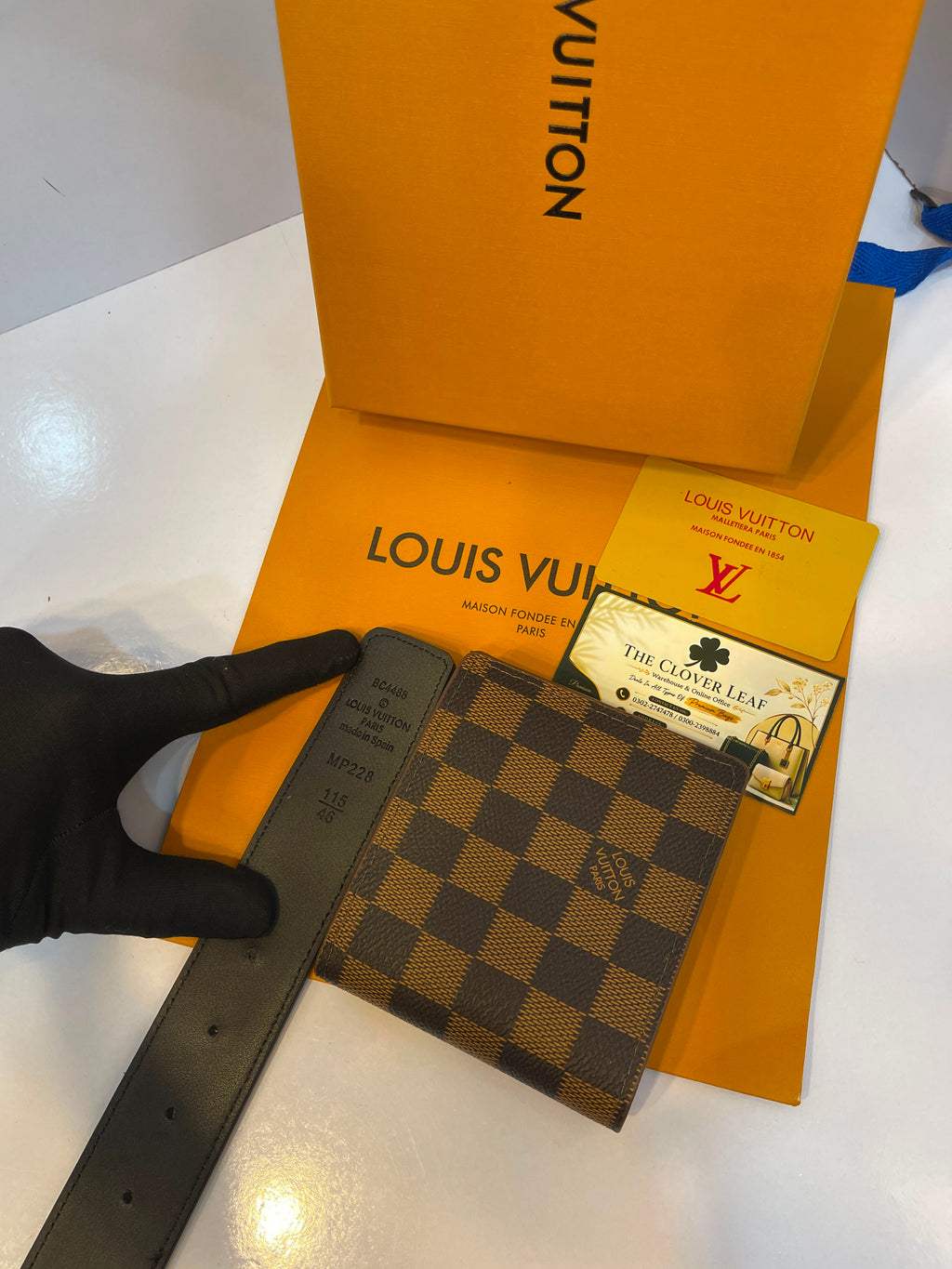 Louis Vuitton Monogram Wallet & Belt Combo - Master Copy