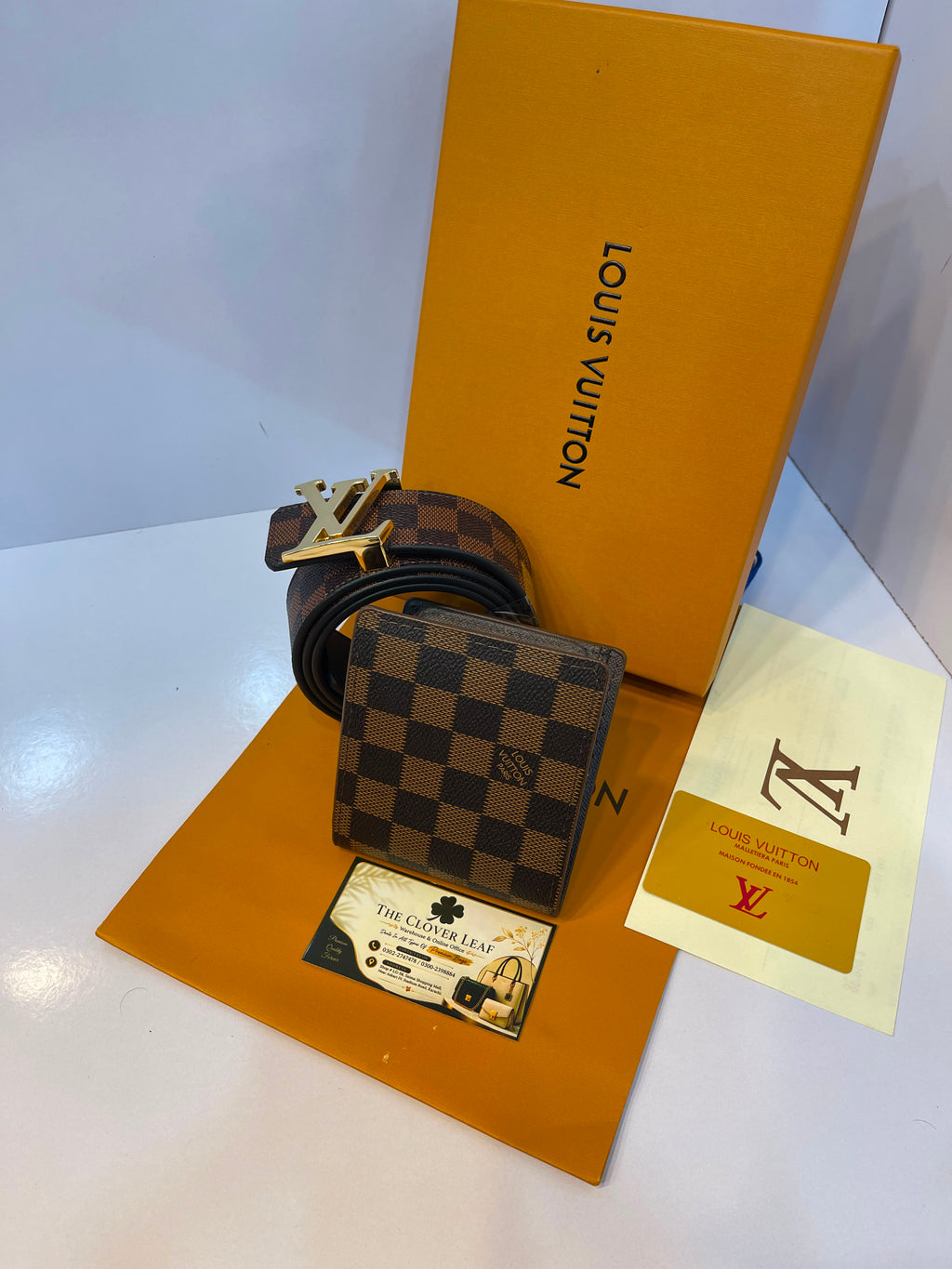 Louis Vuitton Monogram Wallet & Belt Combo - Master Copy