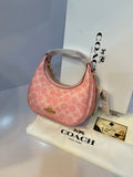Coach Carmen Mini Crossbody Bag in Signature Canvas - Luxury Women's Crescent Shoulder Purse with Gold Logo