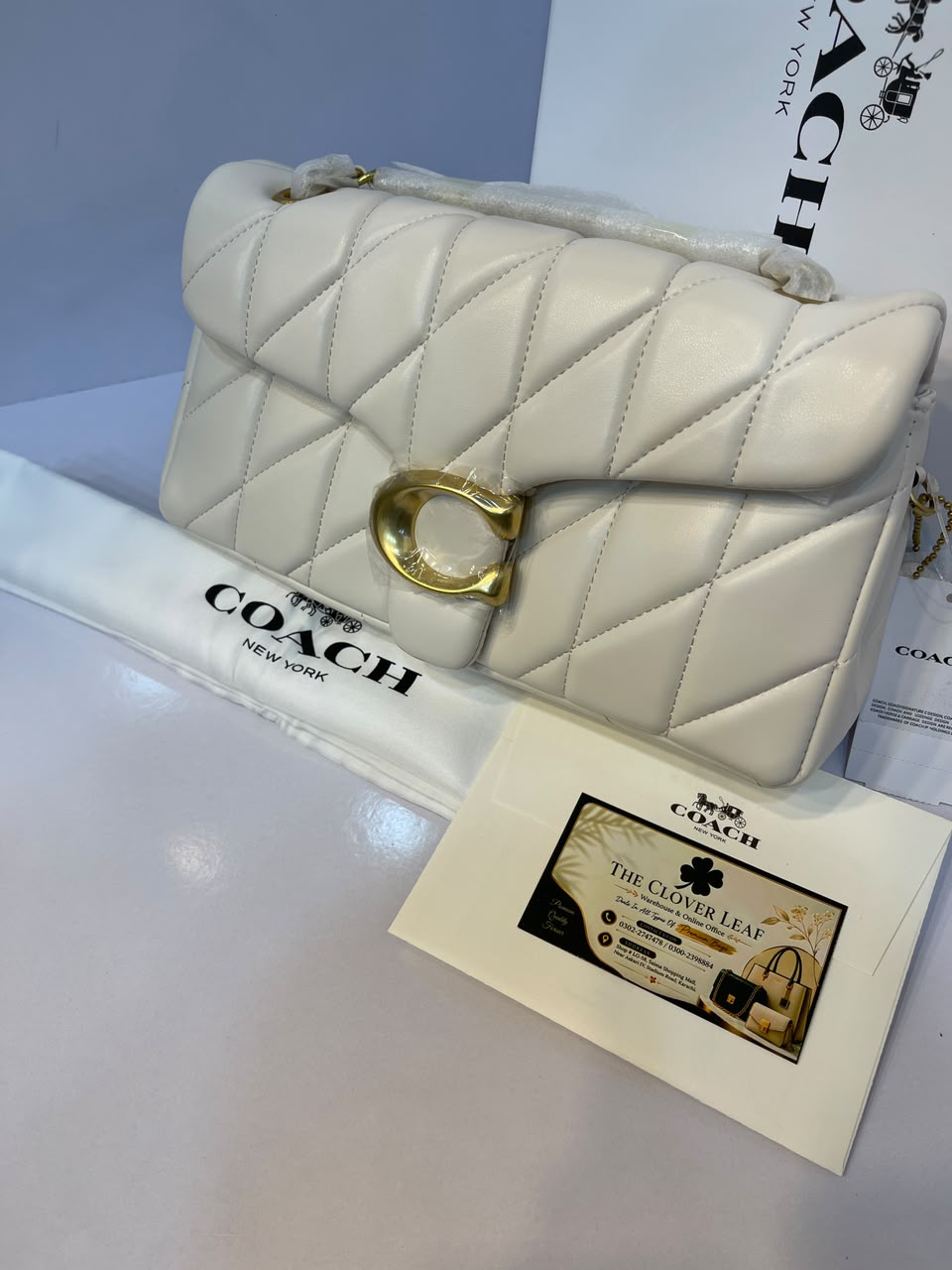 Orignal Coach Quilted Tabby Shoulder Bag 26 - Premium Women's Soft Nappa Leather Crossbody Purse with Gold C Logo
