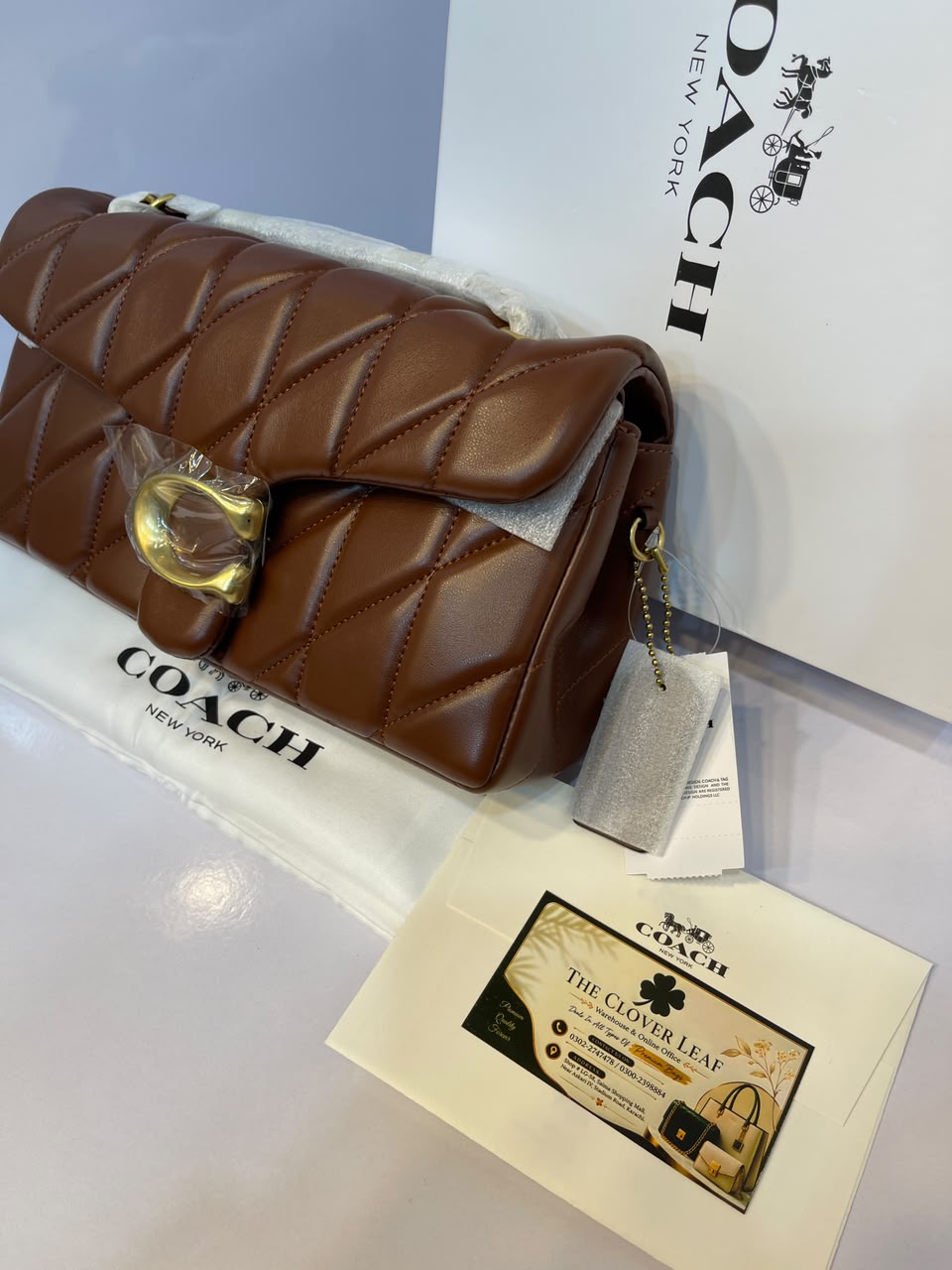 Orignal Coach Quilted Tabby Shoulder Bag 26 - Premium Women's Soft Nappa Leather Crossbody Purse with Gold C Logo