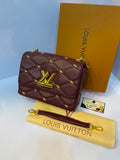 Louis Vuitton GO-14 MM Malletage Shoulder Bag - Premium Women's Quilted Leather Crossbody Purse with Gold Studs & LV Twist Lock