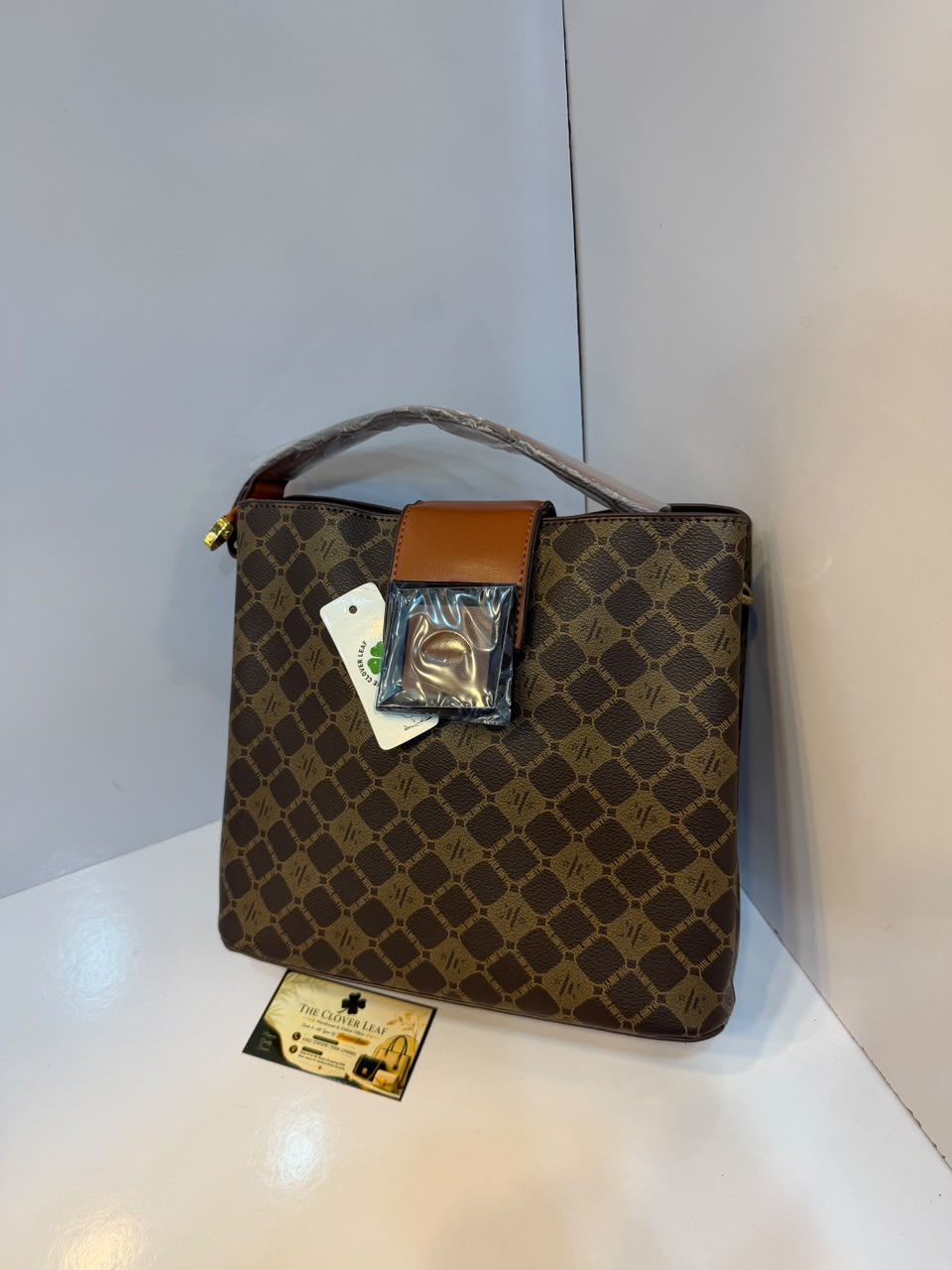 Nine West Monogram Bucket Shoulder Bag - Premium Imported Women's Structured Canvas Tote & Crossbody Purse