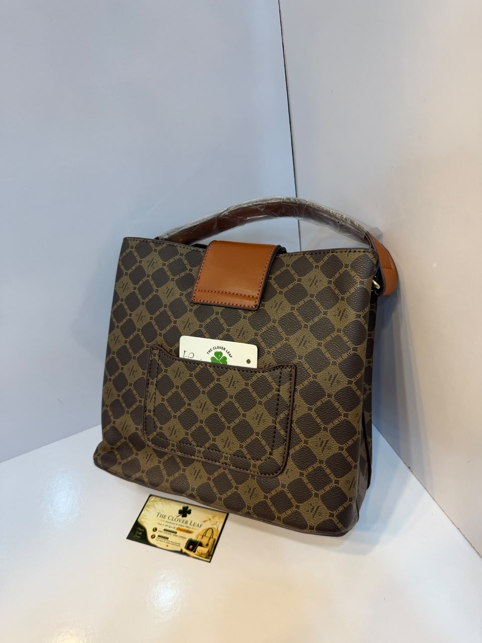 Nine West Monogram Bucket Shoulder Bag - Premium Imported Women's Structured Canvas Tote & Crossbody Purse