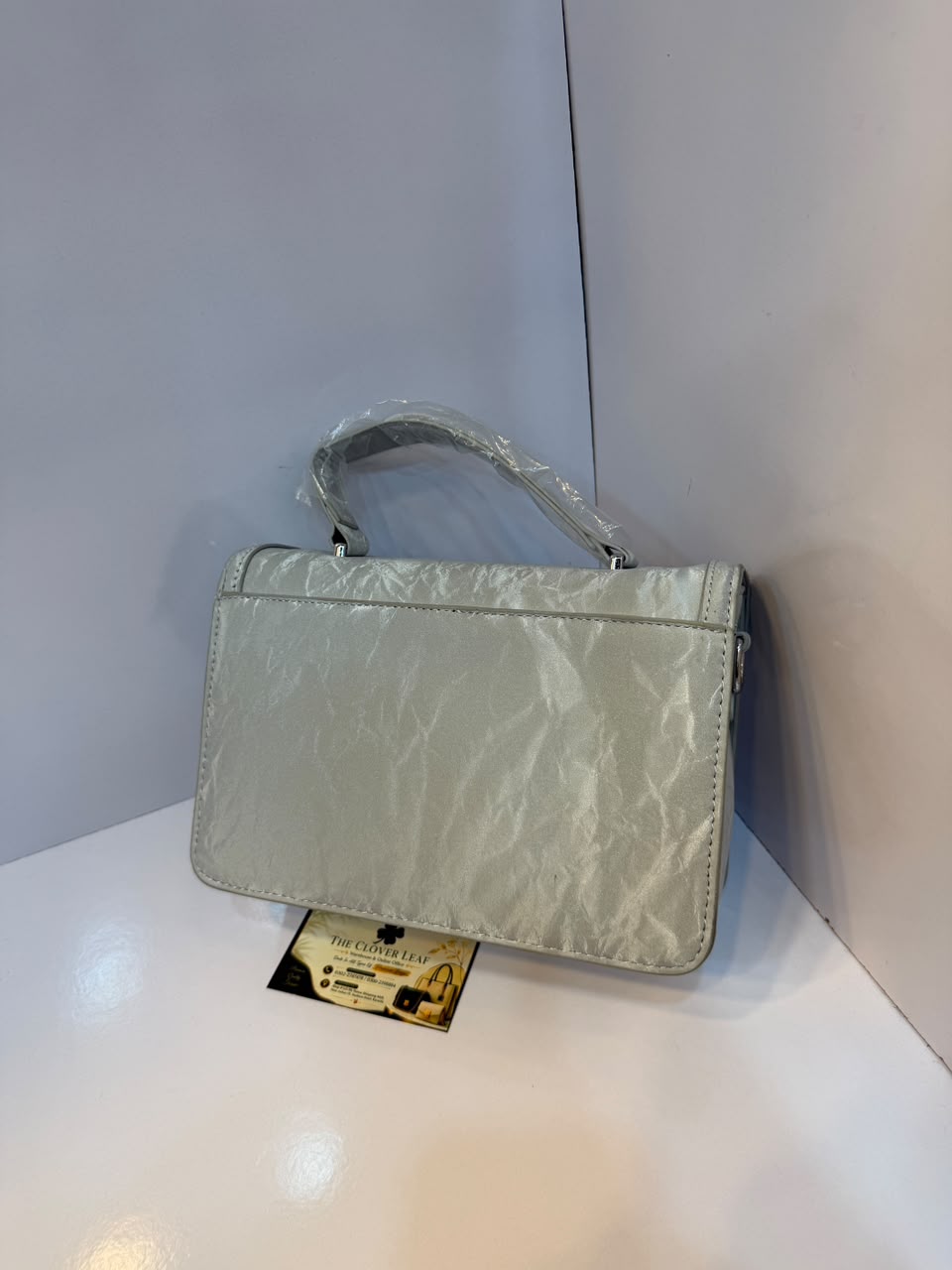 Imported Luxury Dusky Crinkled Leather Top-Handle Crossbody Bag – Premium Flap Handbag