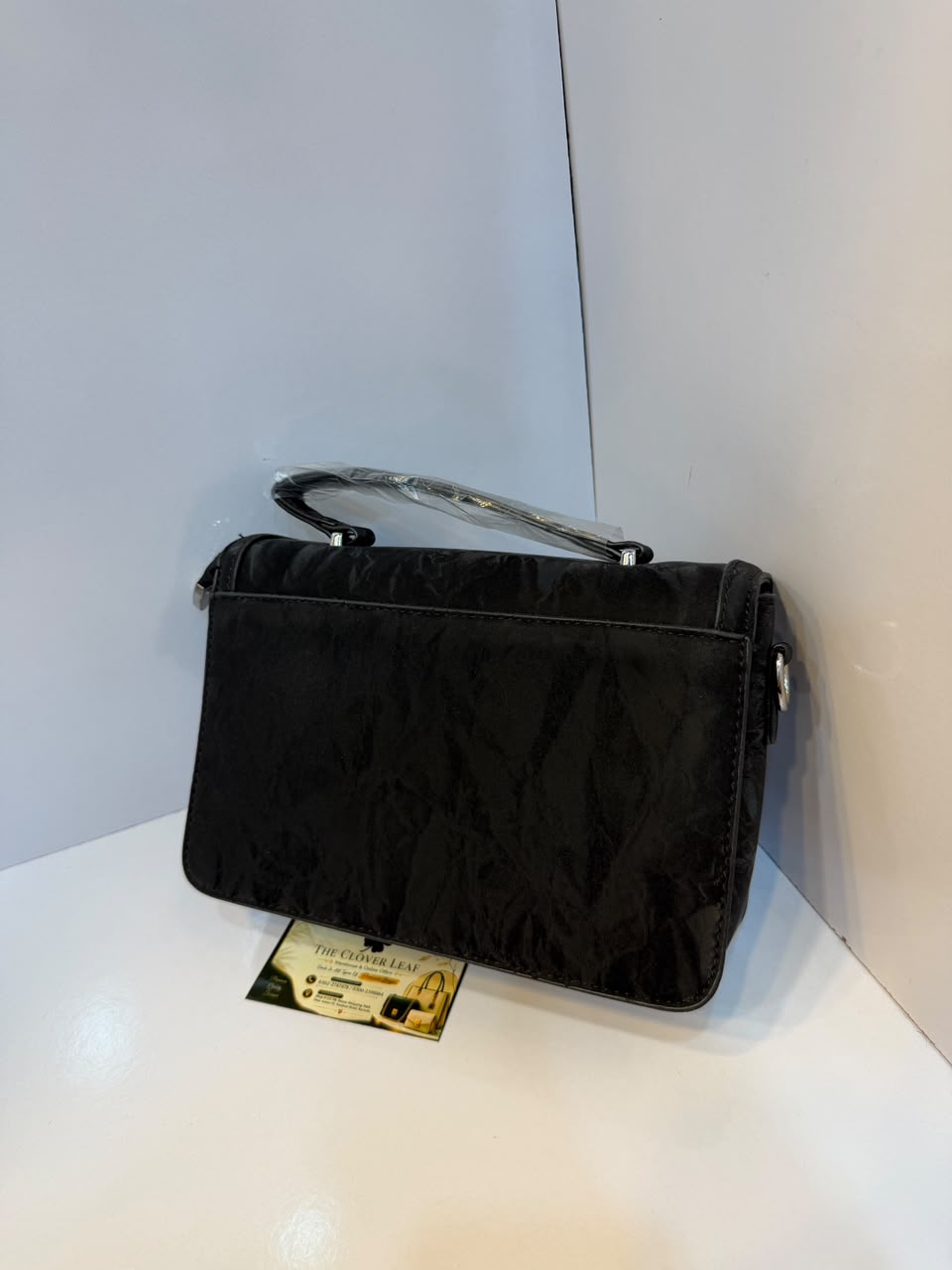 Imported Luxury Dusky Crinkled Leather Top-Handle Crossbody Bag – Premium Flap Handbag