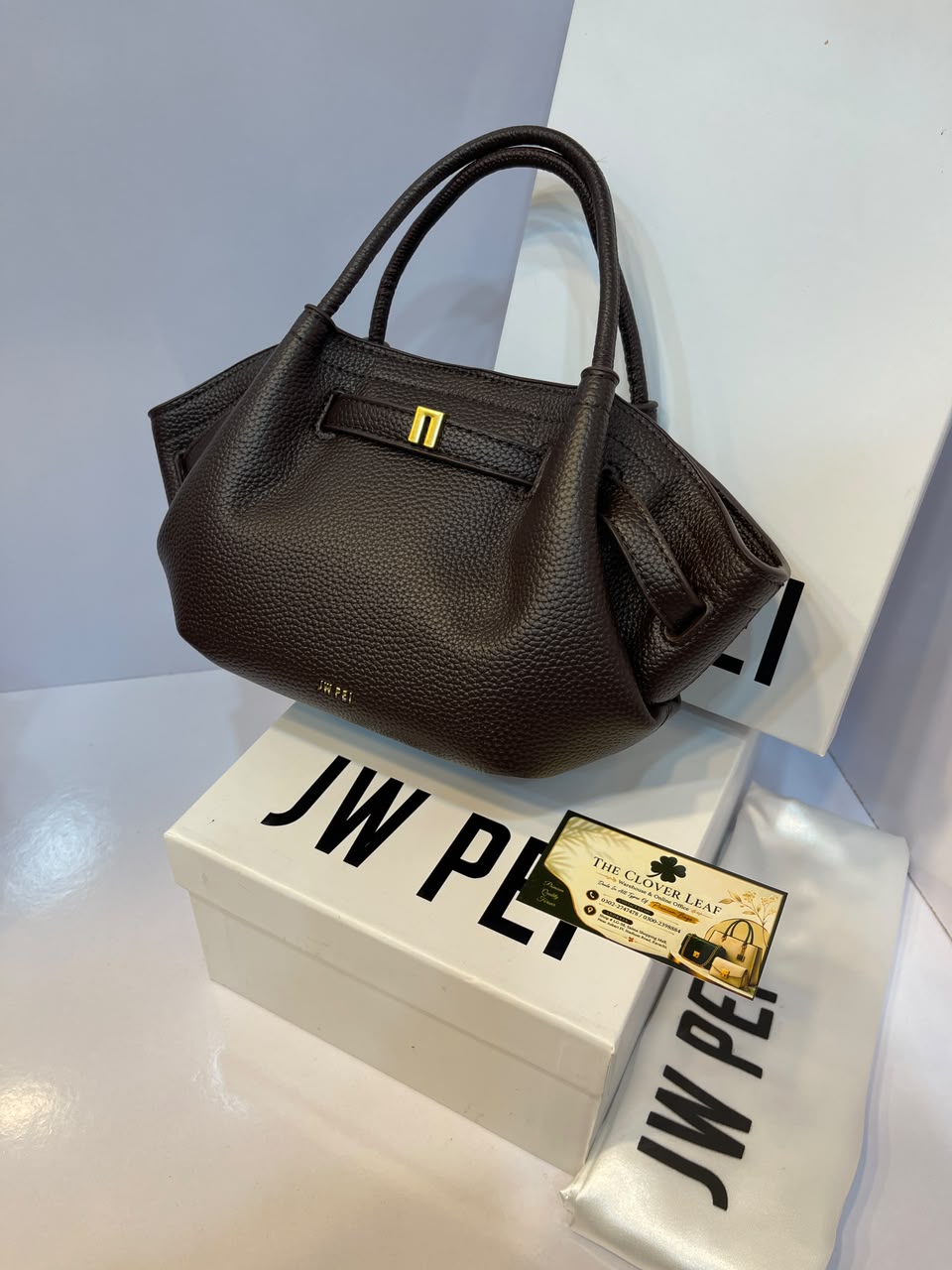 JW PEI Hana Mini Tote Bag - Premium Sustainable Vegan Leather Top-Handle Handbag & Crossbody Purse