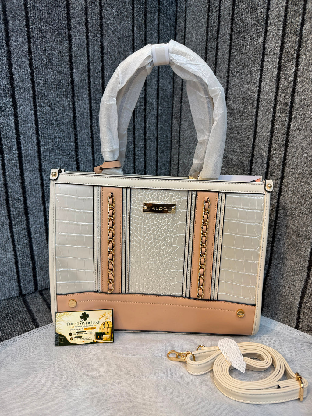 Aldo Croc Texture Satchel Bag