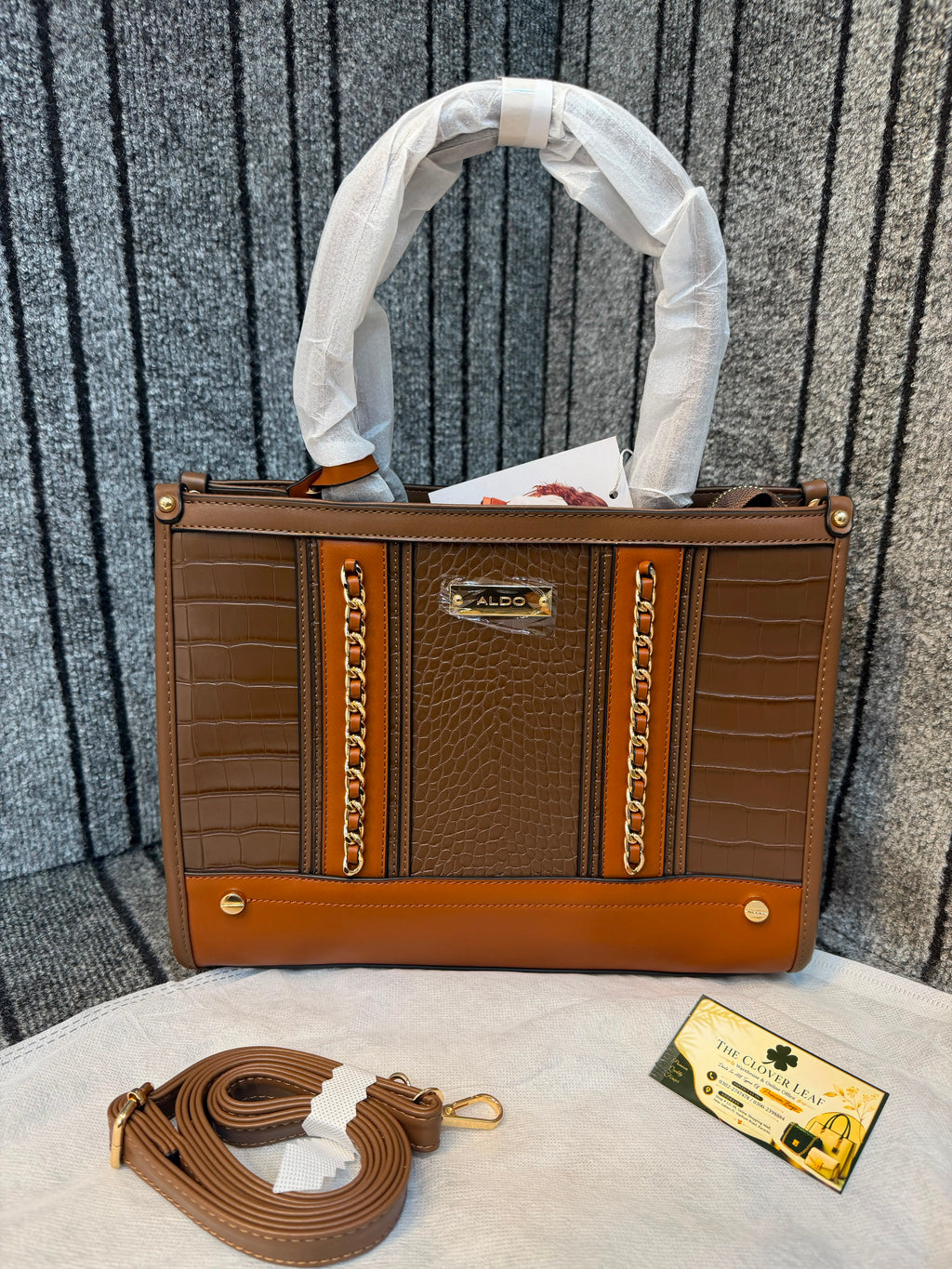 Aldo Croc Texture Satchel Bag