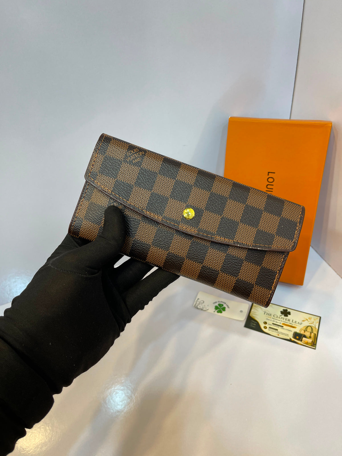 Louis Vuitton Sarah Wallet in Damier Ebène Canvas