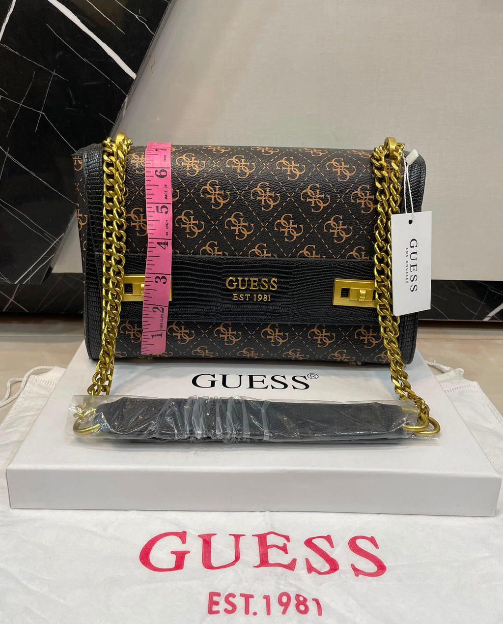 Guess Lizard Flap Bag