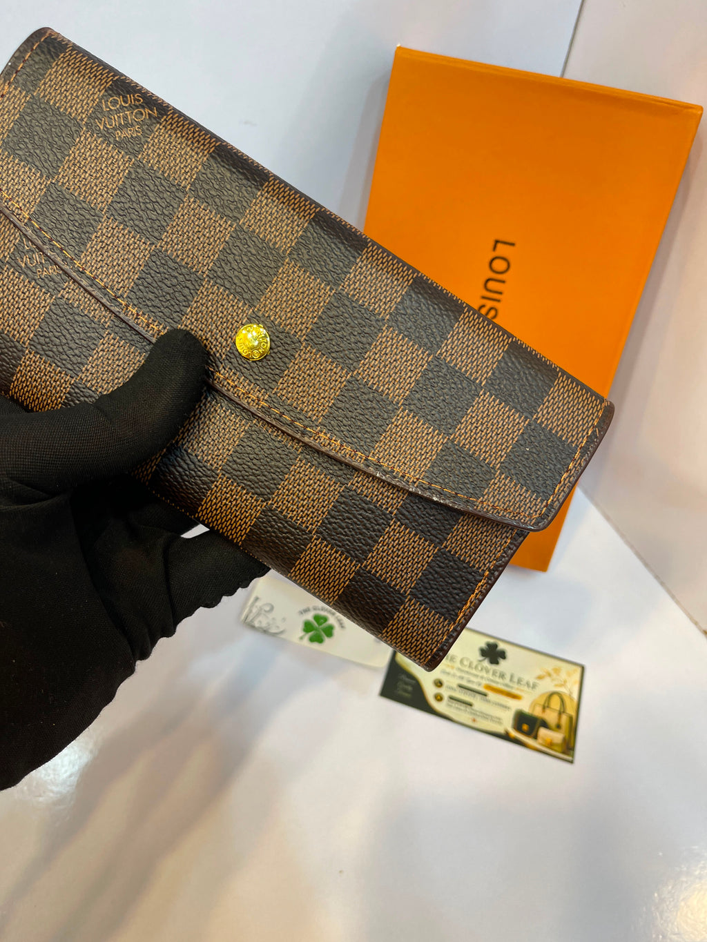 Louis Vuitton Sarah Wallet in Damier Ebène Canvas