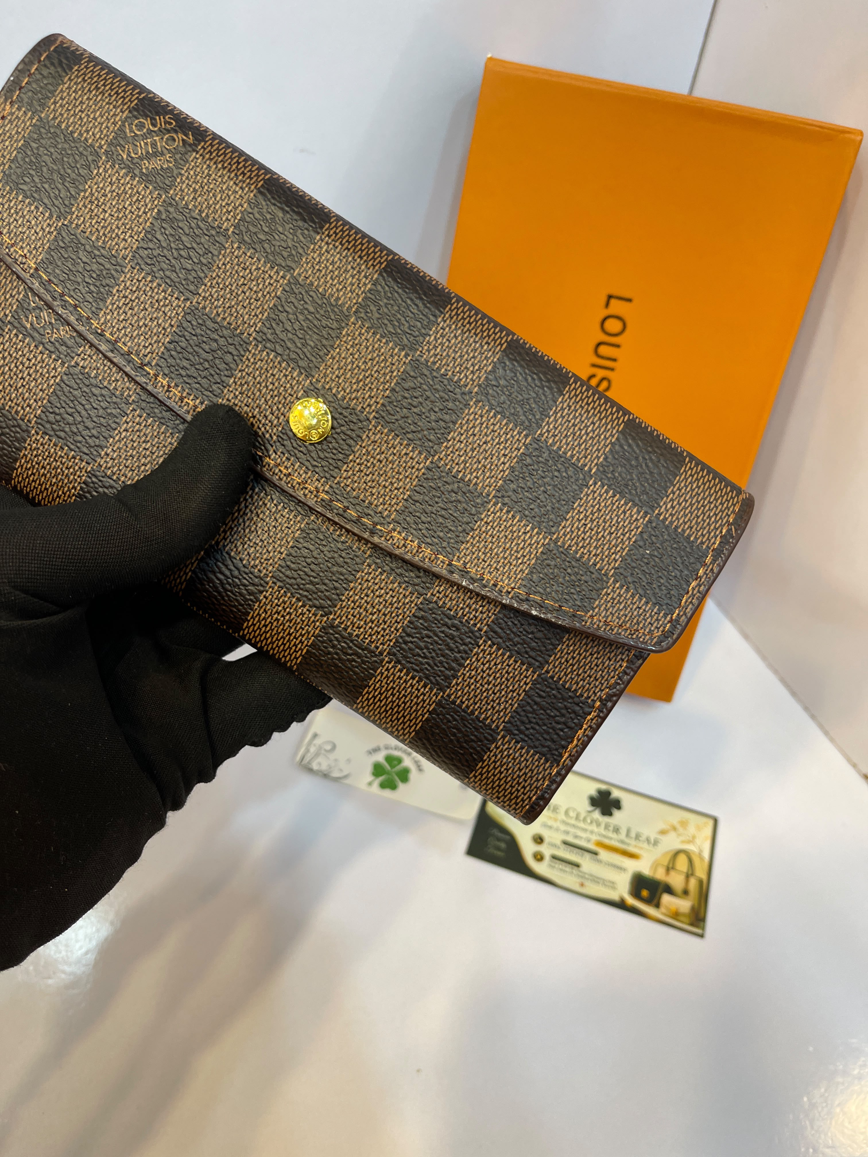 Louis Vuitton Sarah Wallet in Damier Ebène Canvas