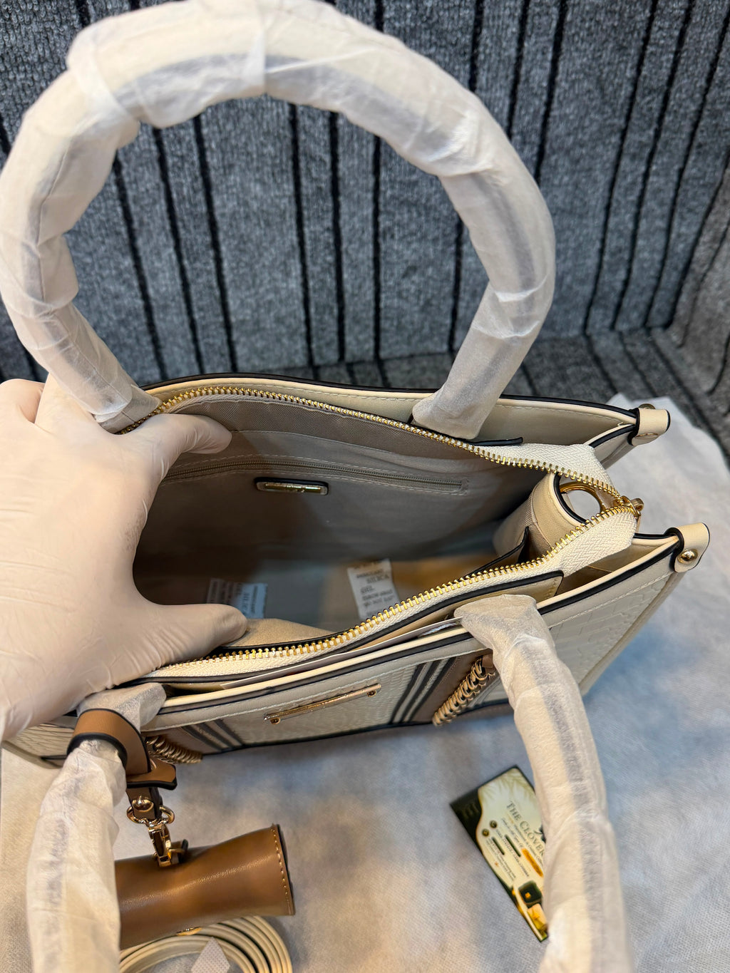 Aldo Croc Texture Satchel Bag