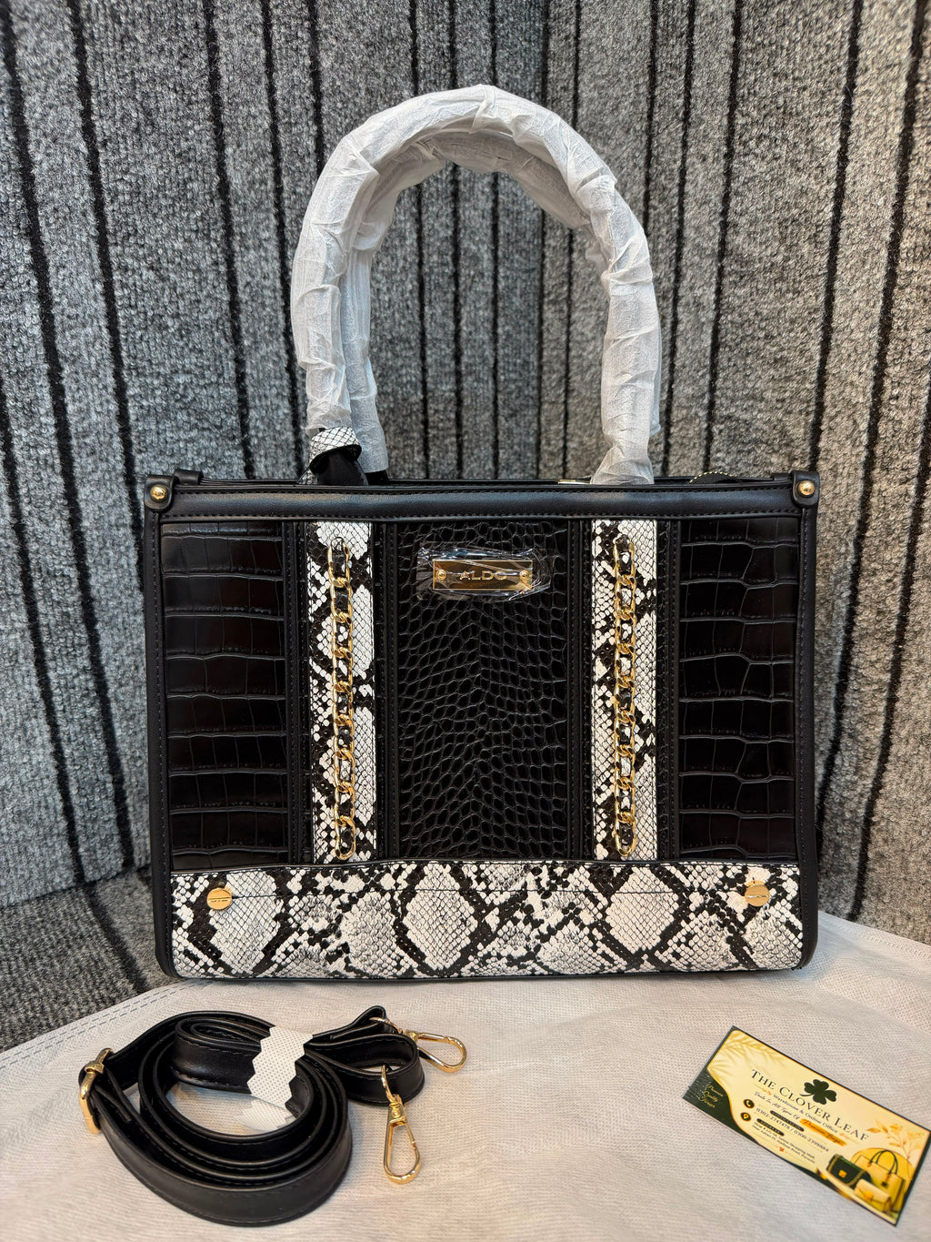 Aldo Croc Texture Satchel Bag