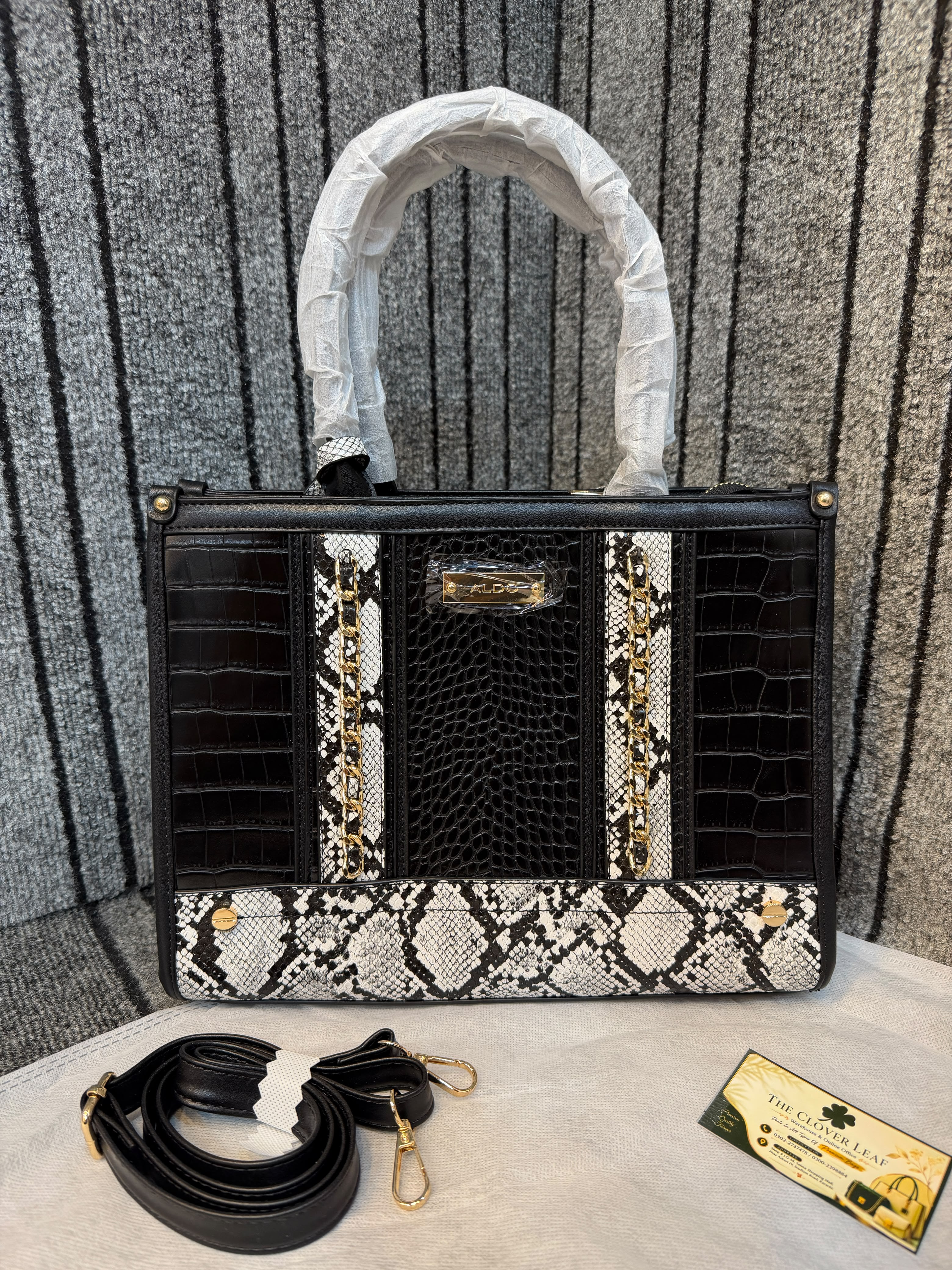 Aldo Croc Texture Satchel Bag