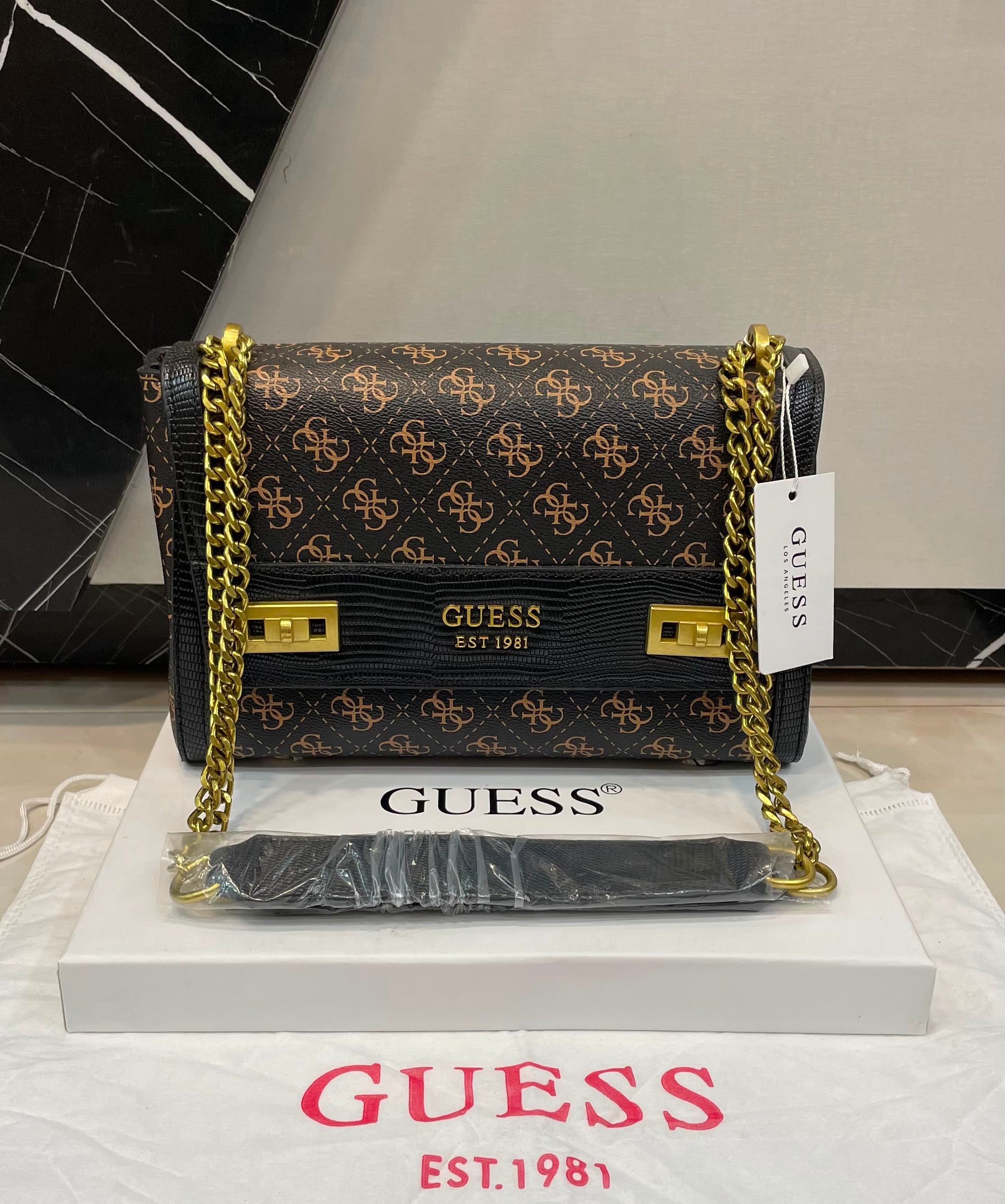 Guess Lizard Flap Bag