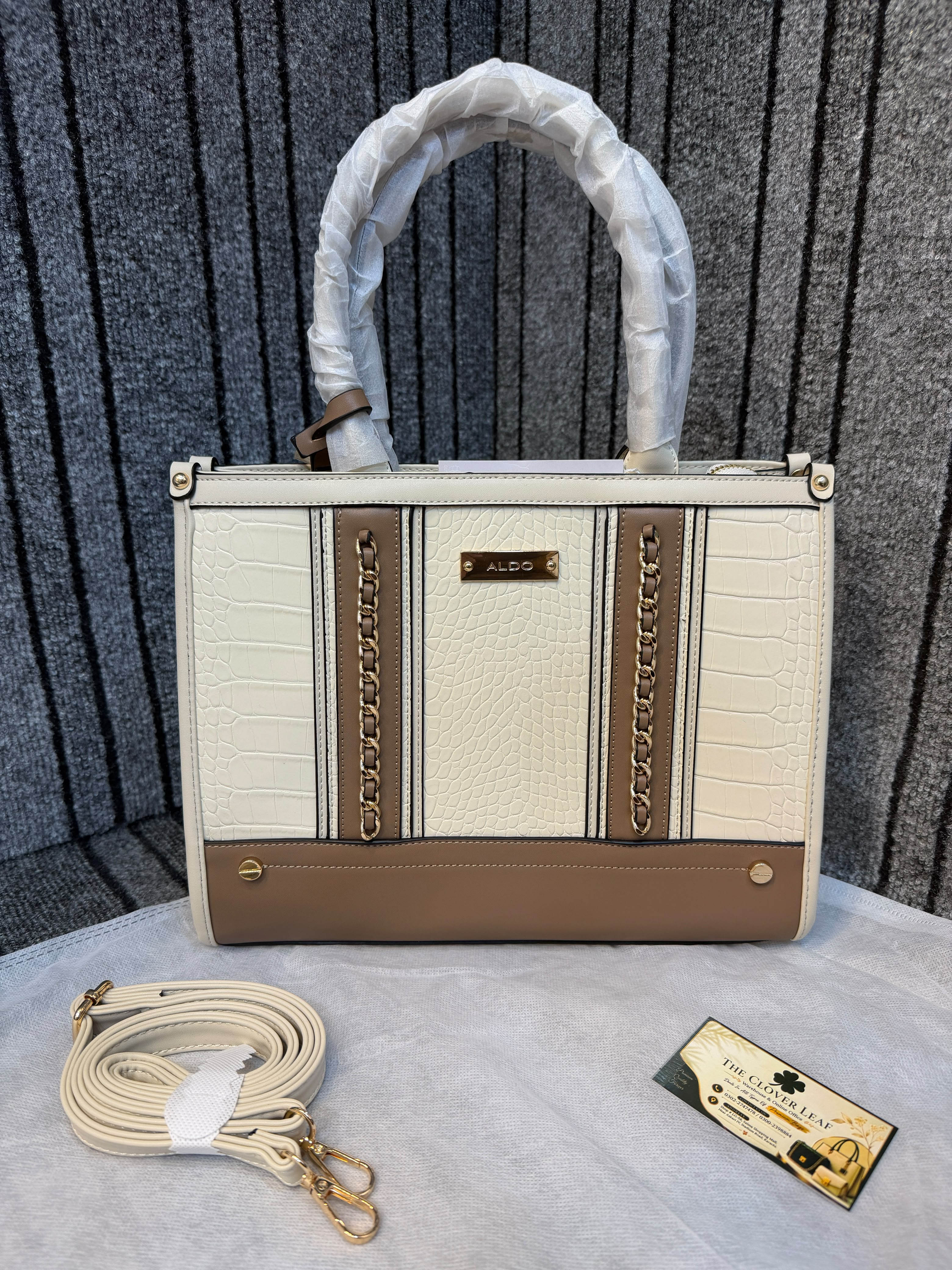 Aldo Croc Texture Satchel Bag