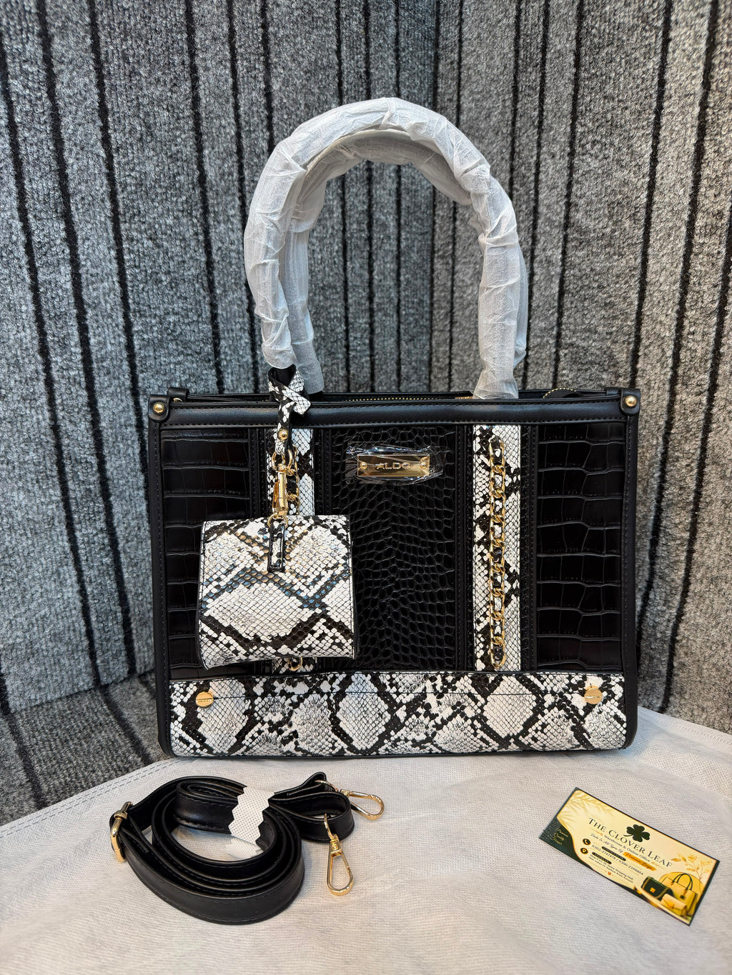 Aldo Croc Texture Satchel Bag